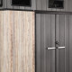 Caseta de jardín de resina cepillada efecto madera WOODIZY 6,03m² con claraboya y suelo - JOBU
