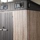 Caseta de jardín de resina cepillada efecto madera WOODIZY 6,03m² con claraboya y suelo - JOBU