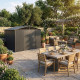 Caseta de jardín Kosto de acero galvanizado, doble pendiente 7,6m² + kit de anclaje - X-Métal