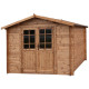 Caseta de madera maciza de 9m² TOP de 28mm tratada en autoclave color marrón Gardy Shelter