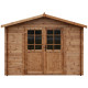 Caseta de madera maciza de 9m² TOP de 28mm tratada en autoclave color marrón Gardy Shelter