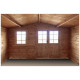 Caseta de madera maciza de 12m² TOP de 28mm tratada en autoclave color marrón Gardy Shelter