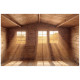 Caseta de madera maciza de 12m² TOP de 28mm tratada en autoclave color marrón Gardy Shelter
