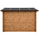 Caseta de madera maciza de 12m² TOP de 28mm tratada en autoclave color marrón Gardy Shelter - con ventana que se abre
