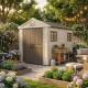 Caseta de jardín HDPE SunLife beige 7,17m² + suelo - Jôbu
