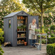 Caseta de jardin con aspecto madera gris 2,3m² Darwin 46 + piso - Keter