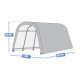 Garaje desmontable de 6,1x3m - 18,3m² de acero galvanizado + PES y polietileno gris – Jôbu