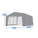 Caseta de jardín desmontable de 3,7x3,7m - 13,69m² de acero galvanizado + PES y polietileno gris – Jôbu