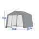 Caseta de jardín desmontable de 3x3m - 9m² de acero galvanizado + PES y polietileno gris – Jôbu