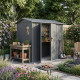 Caseta de jardín de acero galvanizado Roka 4,08m² + kit de anclaje - X-Métal