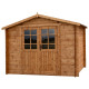 Caseta de madera maciza de 6m² TOP de 28mm tratada en autoclave color marrón Gardy Shelter