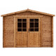 Caseta de madera maciza de 6m² TOP de 19mm tratada en autoclave color marrón Gardy Shelter