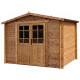 Caseta de madera maciza de 6m² TOP de 19mm tratada en autoclave color marrón Gardy Shelter