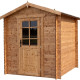 Caseta de madera maciza de 4m² TOP de 19mm tratada en autoclave color marrón de Gardy Shelter