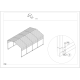 Cochera con techo de acero galvanizado de 22 m² - 366 x 596 cm - color antracita - X-METAL
