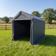 Caseta de jardín desmontable de 3x1,8m - 5,4m² de acero galvanizado + PES y polietileno gris – Jôbu