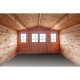 Caseta de madera maciza de 16m² TOP de 44mm tratada en autoclave color marrón Gardy Shelter