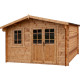 Caseta de madera maciza de 12m² TOP de 44mm tratada en autoclave color marrón Gardy Shelter