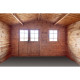 Caseta de madera maciza de 12m² TOP de 44mm tratada en autoclave color marrón Gardy Shelter
