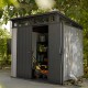 Caseta de resina cepillada Brossium pendiente simple 4,7m² + suelo Keter