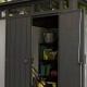 Caseta de resina cepillada Brossium pendiente simple 4,7m² + suelo Keter