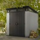 Caseta de resina cepillada Brossium pendiente simple 4,7m² + suelo Keter