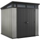 Caseta de resina cepillada Brossium pendiente simple 4,7m² + suelo Keter