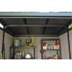Caseta de resina cepillada Brossium pendiente simple 4,7m² + suelo Keter