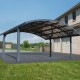 Cochera doble en aluminio gris y policarbonato Arizona Breeze 5000 Palram