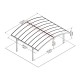 Cochera doble en aluminio gris y policarbonato Arizona Breeze 5000 Palram