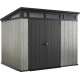 Caseta de resina cepillada Brossium pendiente simple 6m² + suelo - Keter