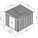Caseta métalica 6,67m² Skylight antracita + kit de anclaje X-METAL