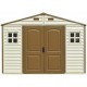 Caseta de jardín de PVC WoodSide 8,02m² beige y marrón - Duramax