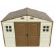 Caseta de jardín de PVC WoodSide 8,02m² beige y marrón - Duramax