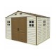 Caseta de jardín de PVC WoodSide 8,02m² beige y marrón - Duramax