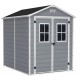 Caseta de jardín en resina gris claro 4,4m² Premium 86 DPF + suelo Keter