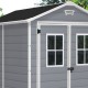 Caseta de jardín en resina gris claro 4,4m² Premium 86 DPF + suelo Keter