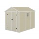 Caseta de jardín de resina beige 5,32m² + kit de base - JOBU