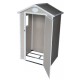 Pequeña caseta de jardín de resina beige 1,34m² + kit de base - JOBU