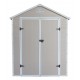 Caseta de jardín de resina beige 5,32m² + kit de base - JOBU