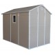 Caseta de jardín de resina beige 5,32m² + kit de base - JOBU