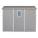 Caseta de jardín de resina beige 5,32m² + kit de base - JOBU
