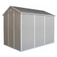 Caseta de jardín de resina beige 5,32m² + kit de base - JOBU