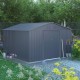 Caseta de jardín 13m² FIRST antracita + kit de anclaje X-METAL
