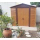 Caseta de jardín aspecto madera 4,6m² + kit de anclaje- X-METAL