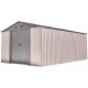 Caseta de jardín de metal beige de 13,6 m² Woodtouch + kit de anclaje X-METAL