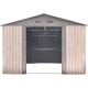 Caseta de jardín de metal beige de 13,6 m² Woodtouch + kit de anclaje X-METAL