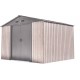 Caseta de jardín de metal beige de 7,15 m² Woodtouch + kit de anclaje X-METAL