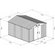Caseta de jardín de metal beige de 11 m² Woodtouch + kit de anclaje X-METAL