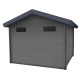 Caseta de madera de composite 28 mm gris oscuro de 14,44m² puerta de doble de aluminio y doble acristalamiento - WoodLife